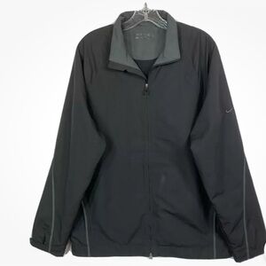 Nike Golf Jacket Mens Sz large Black Soft Shell Full Zip